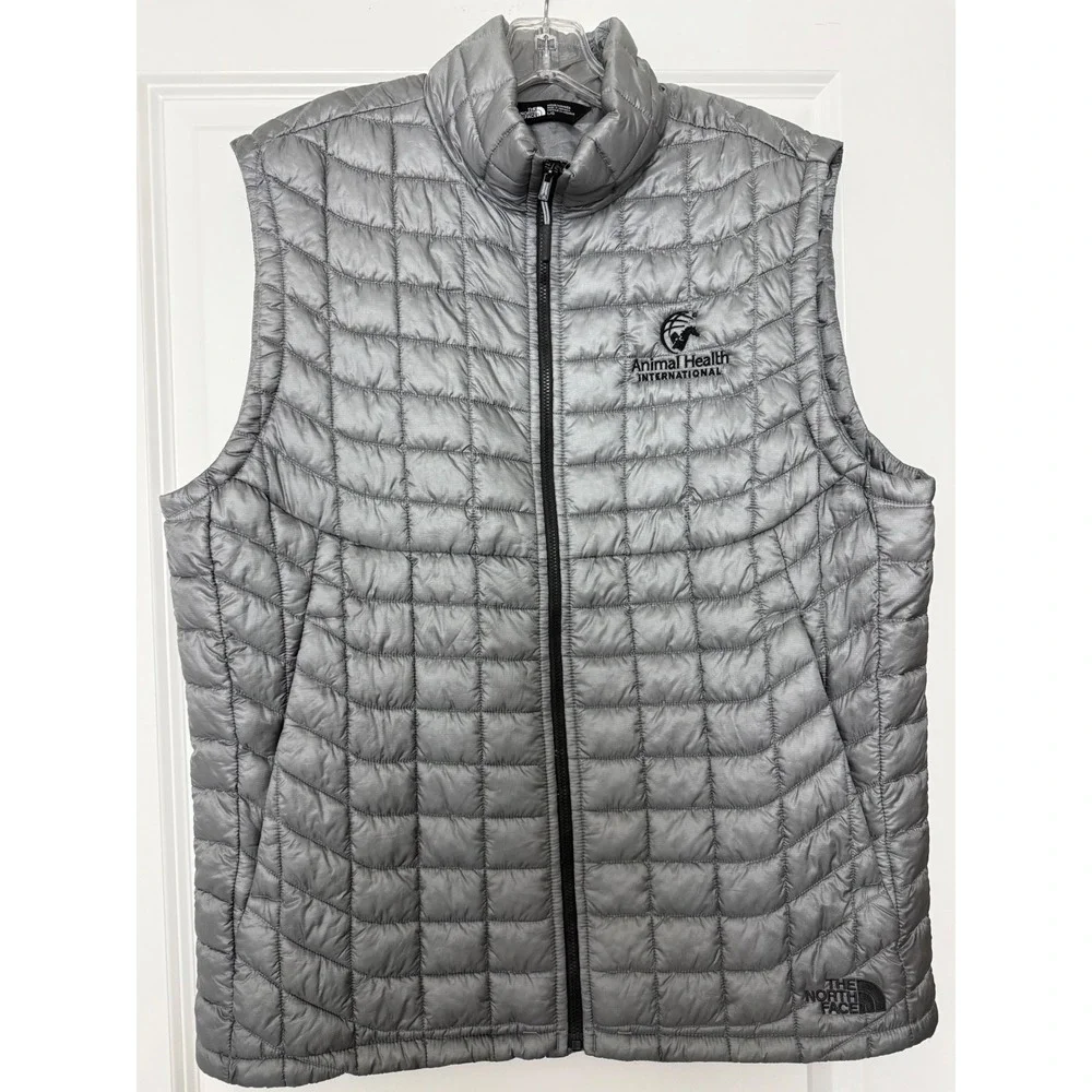 The North Face ThermoBall Eco Vest Mens Large Silver Quilted Puffer NF0A3LHD